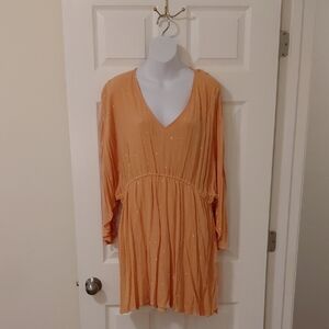 Cato Orange V-Neck Dress